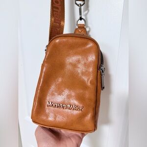 Montana West Brown Faux Leather Crossbody Bag